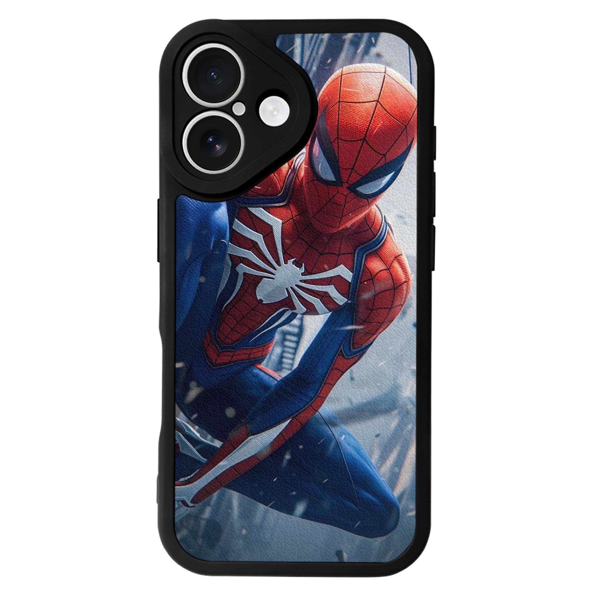 Spider Man スパイダーマン 【iPhone 16シリーズ対応】シリコンスマホケース（レザー調） 材質：シリコン